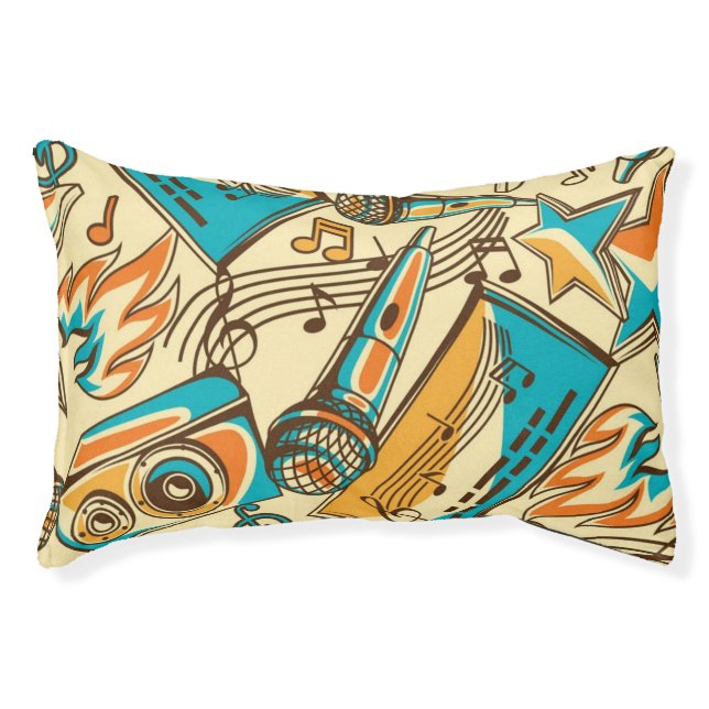 Music pattern pet bed (Front)