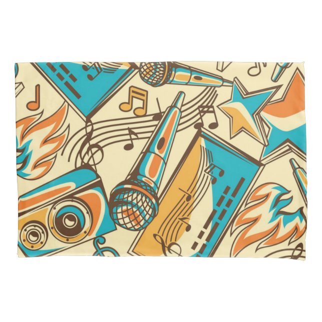 Music pattern pillow case (Front)