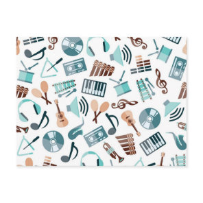 Music pattern postcard