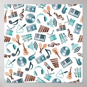 Music pattern poster