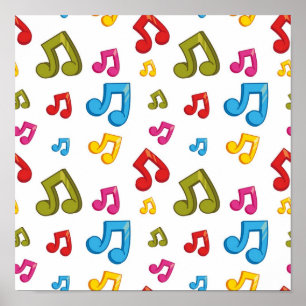 Music pattern poster