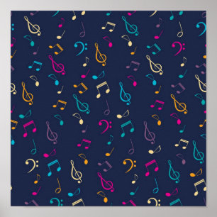 Music pattern poster