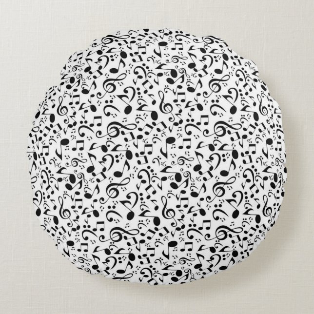 Music pattern round pillow (Front)