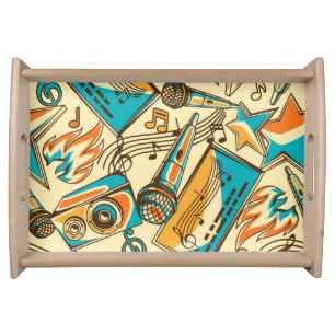 Music pattern serving tray