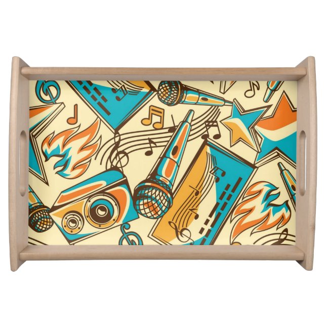 Music pattern serving tray (Front)