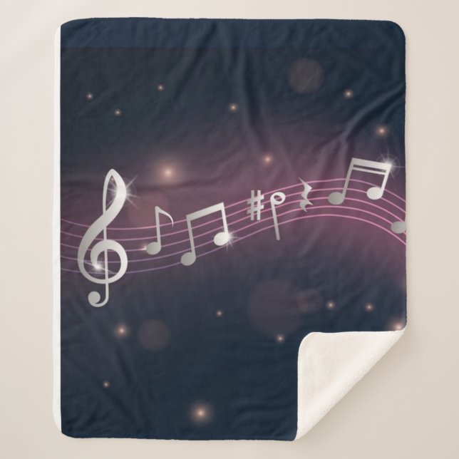 Music pattern sherpa blanket (Front)