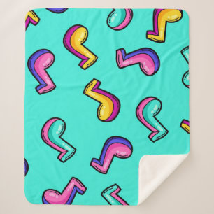 Music pattern sherpa blanket