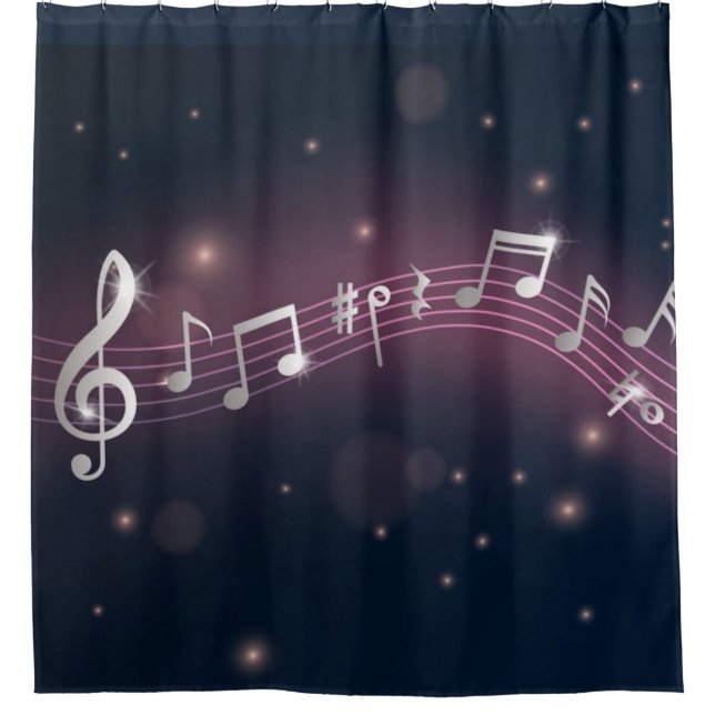 Music pattern shower curtain (Front)