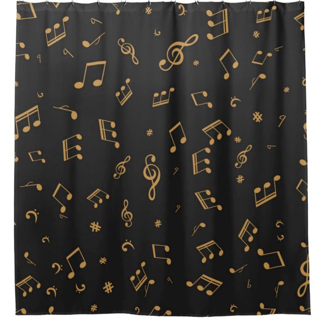 Music pattern shower curtain (Front)