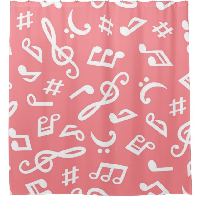 Music pattern shower curtain (Front)