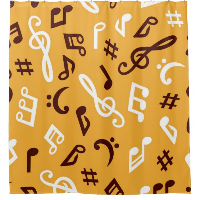 Music pattern shower curtain (Front)