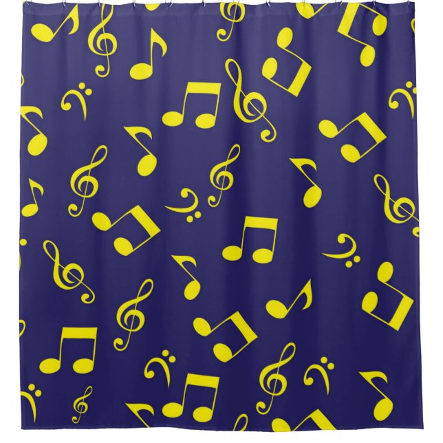 Music pattern shower curtain (Front)