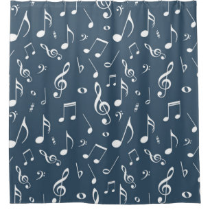 Music pattern shower curtain