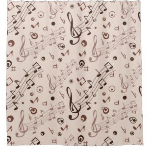 Music pattern shower curtain