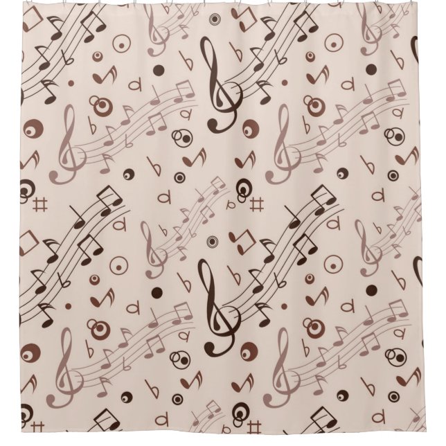 Music pattern shower curtain (Front)