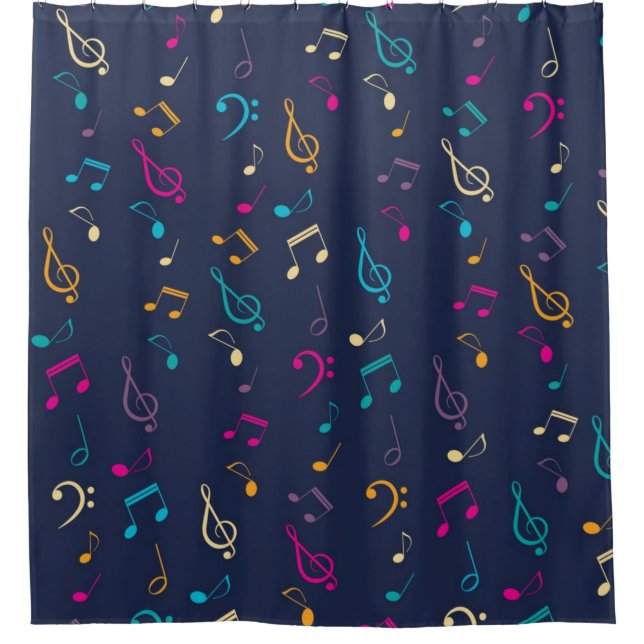 Music pattern shower curtain (Front)