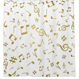 Music pattern shower curtain