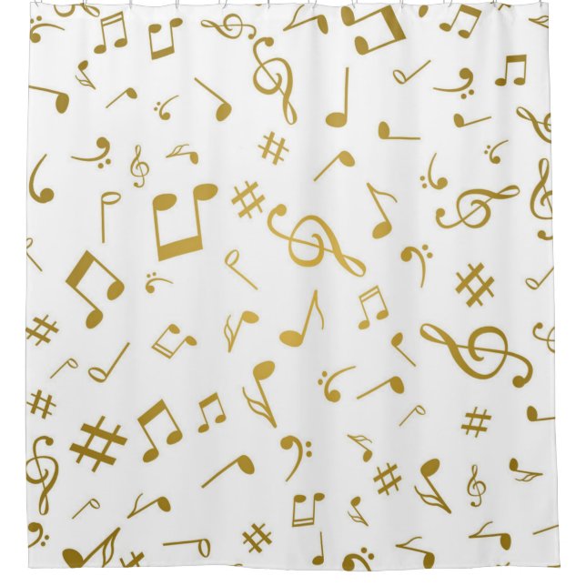 Music pattern shower curtain (Front)