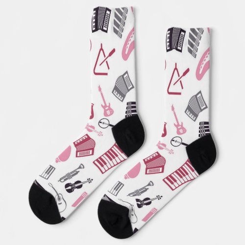 Music pattern socks
