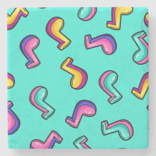 Music pattern stone coaster