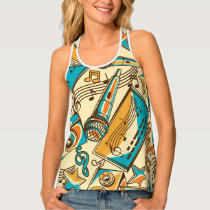 Music pattern tank top