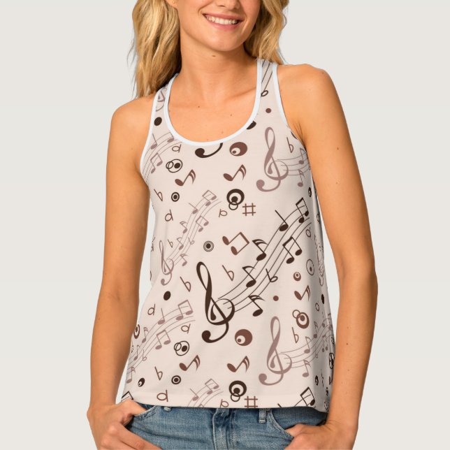 Music pattern tank top (Front)