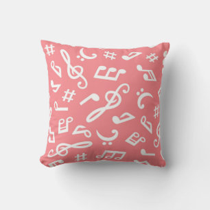 Music pattern throw pillow