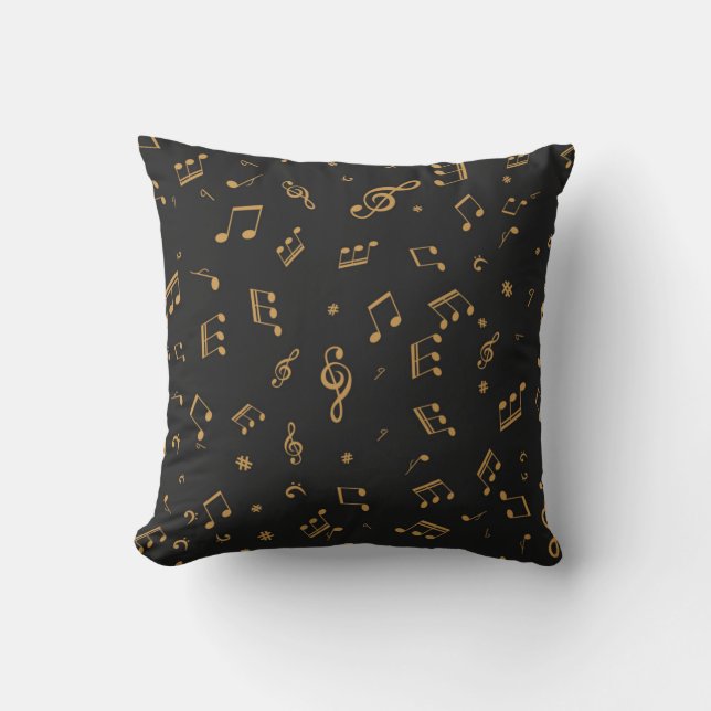 Music pattern throw pillow (Front)