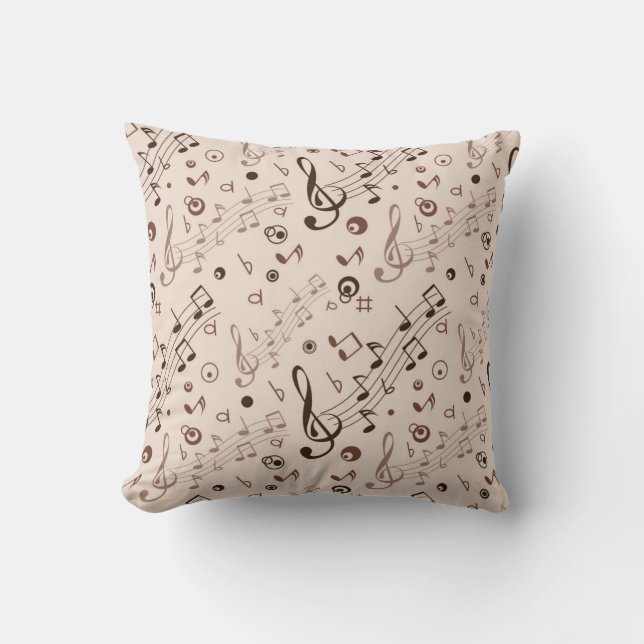 Music pattern throw pillow (Front)