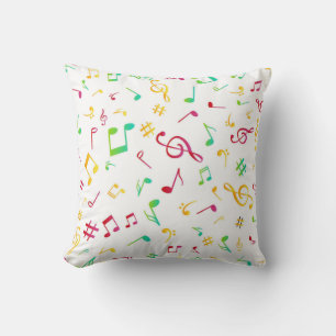 Music pattern throw pillow