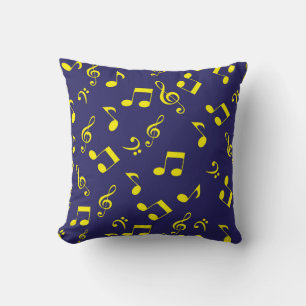 Music pattern throw pillow