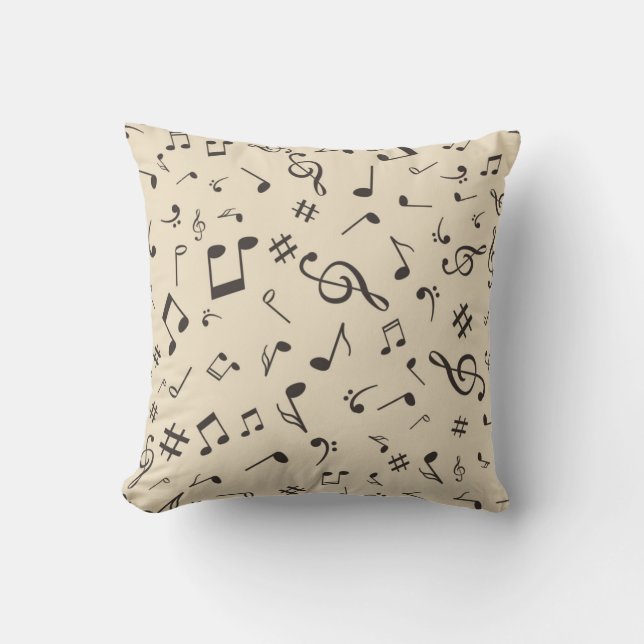Music pattern throw pillow (Front)