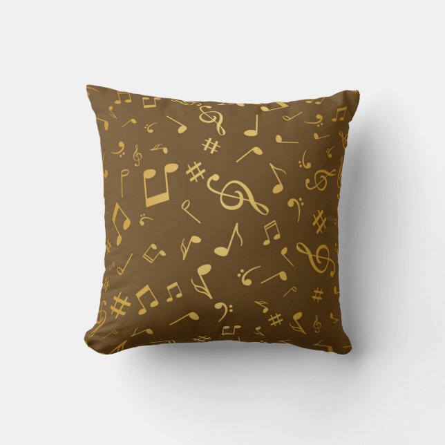 Music pattern throw pillow (Front)