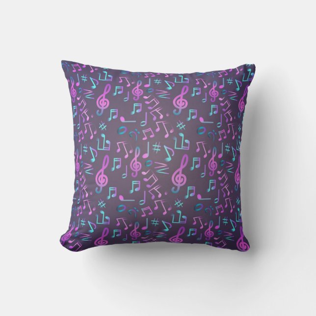 Music pattern throw pillow (Front)