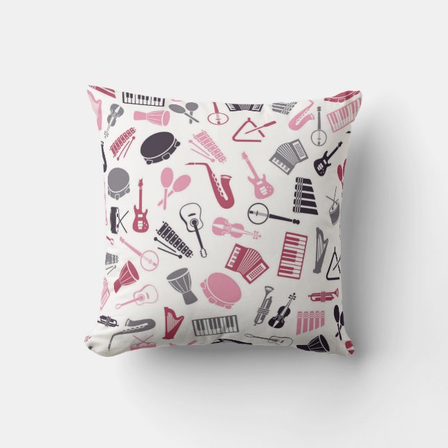Music pattern throw pillow (Front)