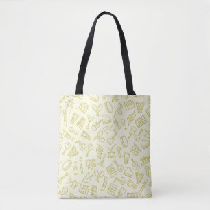Music pattern tote bag