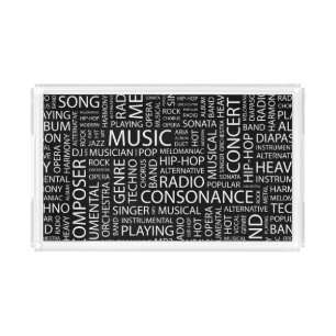 MUSIC pattern word cloud Acrylic Tray
