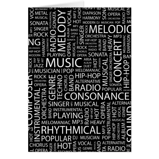 MUSIC pattern word cloud Cards (Front)