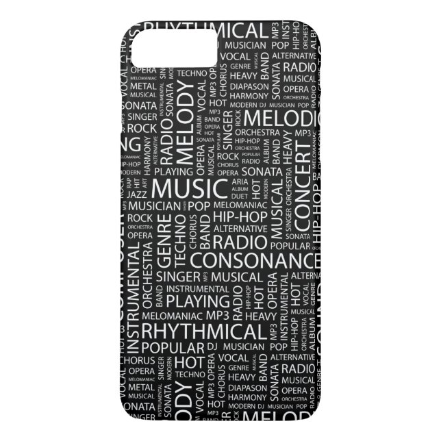 MUSIC pattern word cloud Case-Mate iPhone Case (Back)