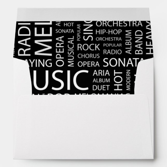 MUSIC pattern word cloud Envelope (Back (Bottom))