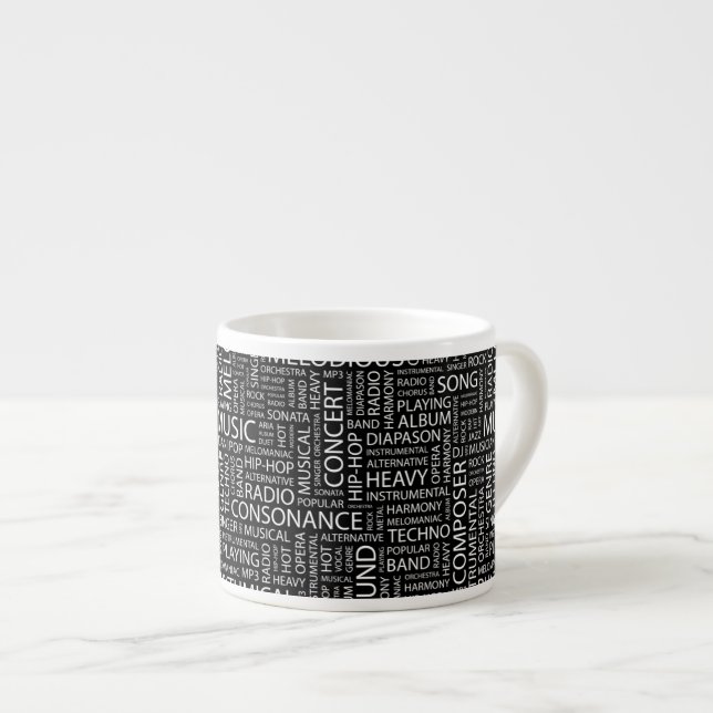 MUSIC pattern word cloud Espresso Cup (Front Right)