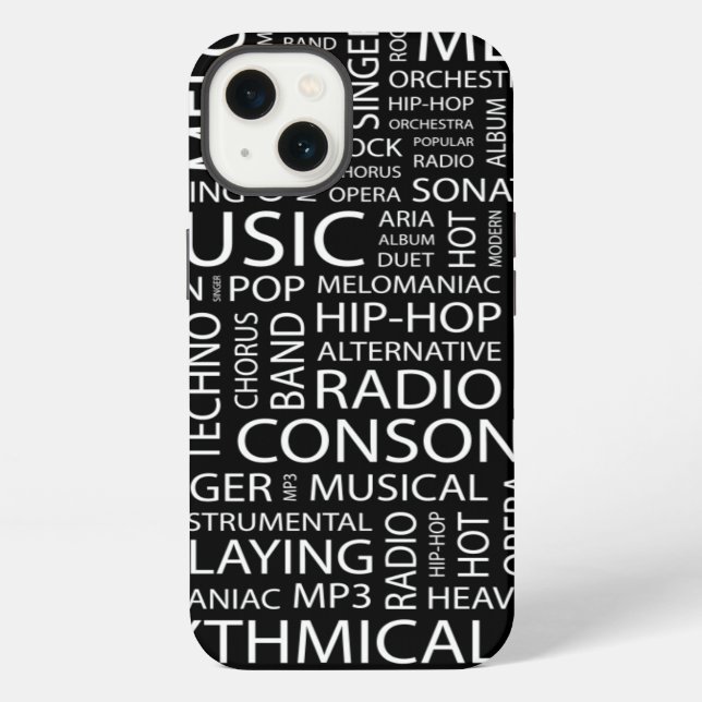 MUSIC pattern word cloud Iphone Case (Back)