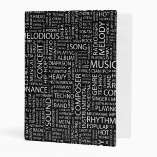 MUSIC pattern word cloud Mini Binder