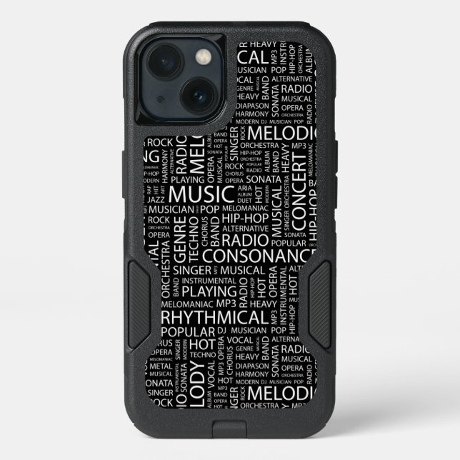 MUSIC pattern word cloud Otterbox iPhone Case (Back)