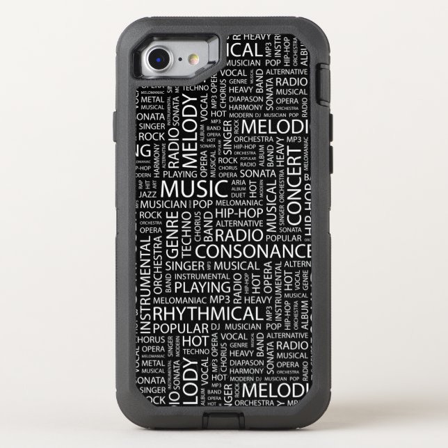 MUSIC pattern word cloud Otterbox iPhone Case (Back)