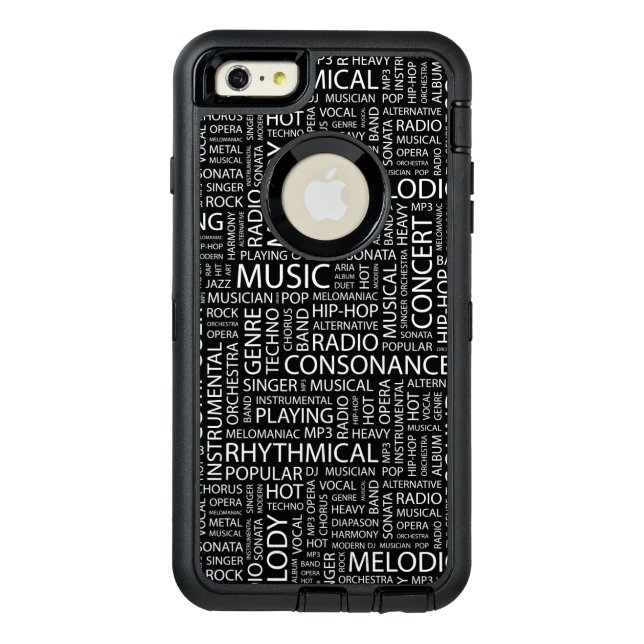 MUSIC pattern word cloud Otterbox iPhone Case (Back)