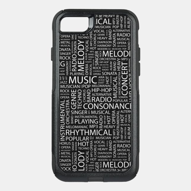 MUSIC pattern word cloud Otterbox iPhone Case (Back)