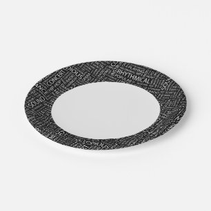 MUSIC pattern word cloud Paper Plates