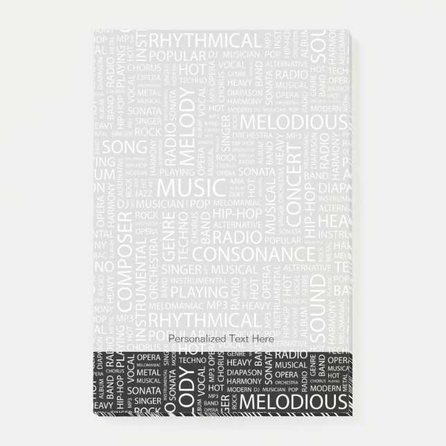 MUSIC pattern word cloud Post-it Notes (Front)