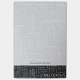 MUSIC pattern word cloud Post-it Notes